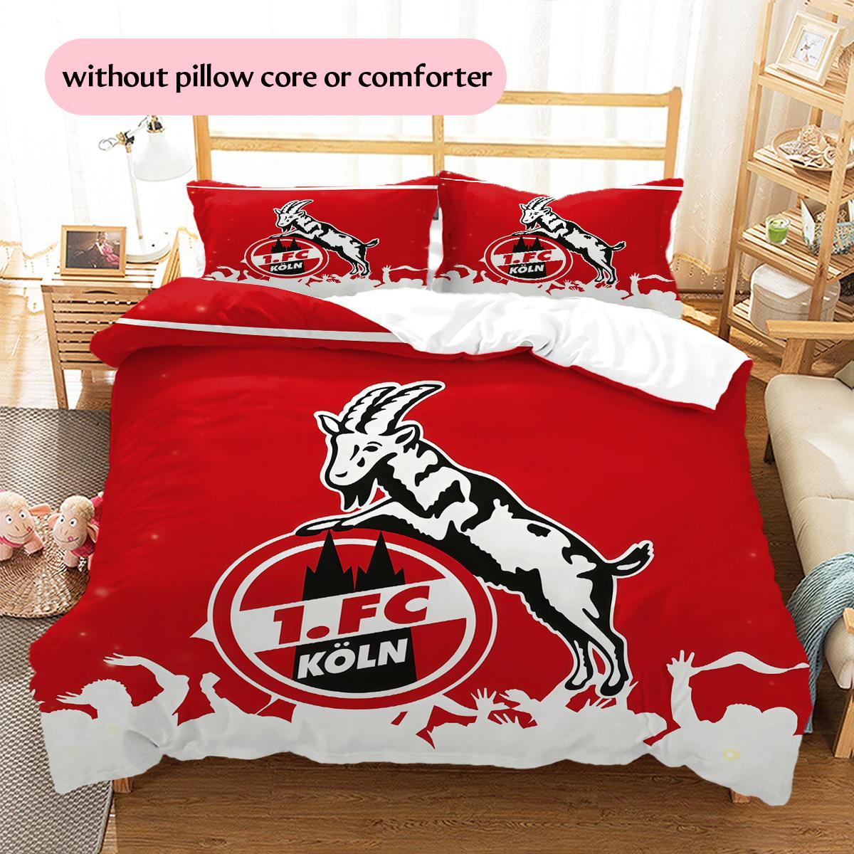 

FC Köln Pattern Bedding Quilt Set Home Decoration Gift (1 * duvet cover + 2 * pillowcase without core) 135x200cm