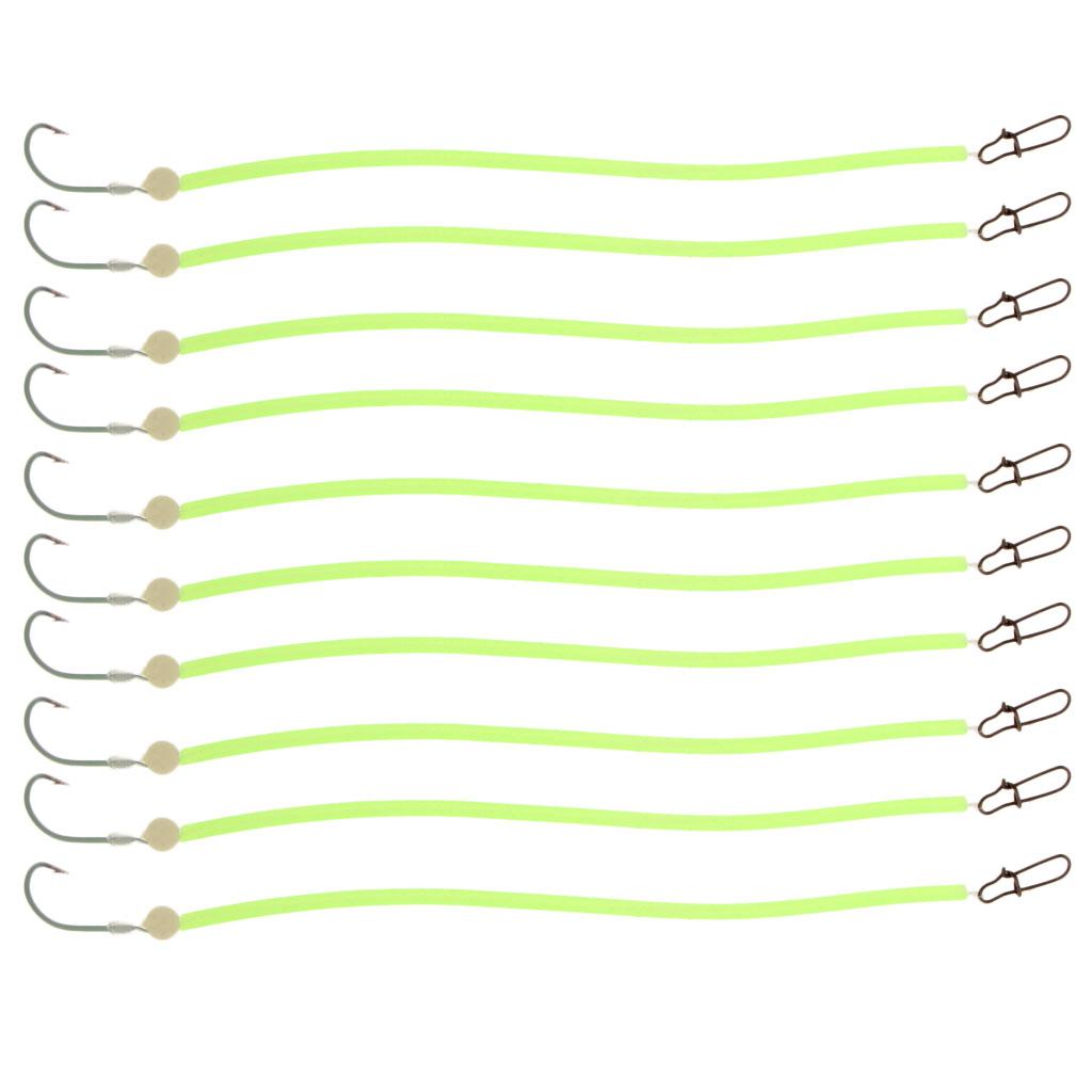 10 Pcs Anti Bright Hair Rigs Carp Fishing Barbed Hook 4 Size