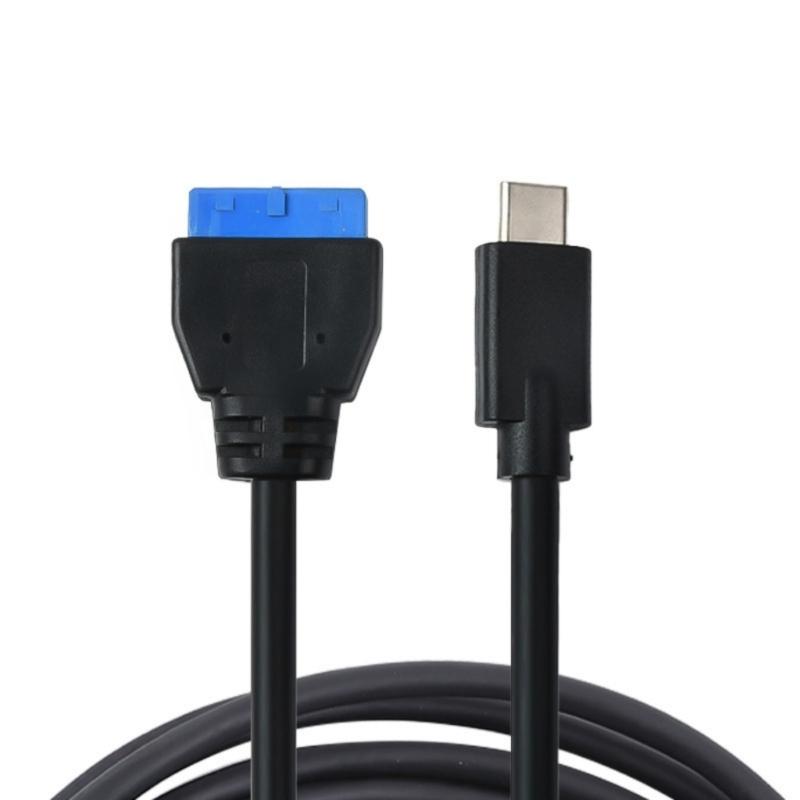 USB C Extension Data Cable 5Gbps Type C Male To IDC20P Female Front Panel Header Adapter Cord Flexible Replacement