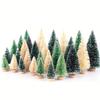 15/30 PCS Mini Christmas Trees Set, Assorted Sizes & Colors Artificial Christmas Trees For Holiday Decor