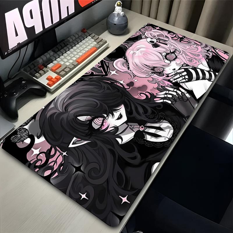 Mauspad Laptop Gaming Erweiterte Schreibtischmatte PC Kawaii Gamer Schrank Mauspad XXL Engel Anime Sexy Mädchen Tastaturteppich Rosa Teppich