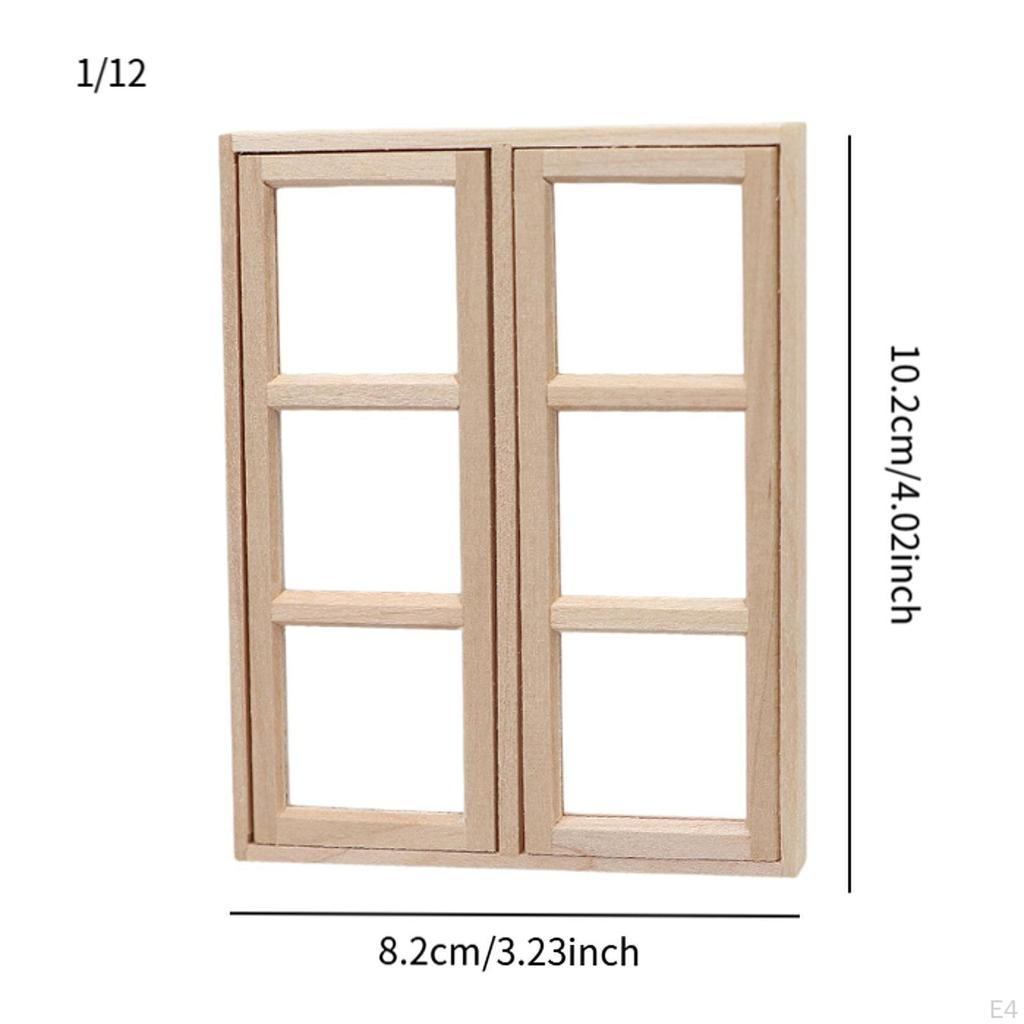 1/12 puppenhaus Fenster Möbel Mini DIY Fensterläden Miniaturen Holz für Schlafzimmer