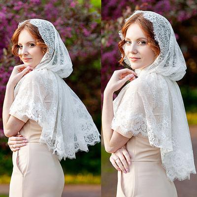 Muslimisches Kopftuch Hijab Schleier Außenhandel Spitze Hochzeitsschleier Floraler Überzug Kopftuch