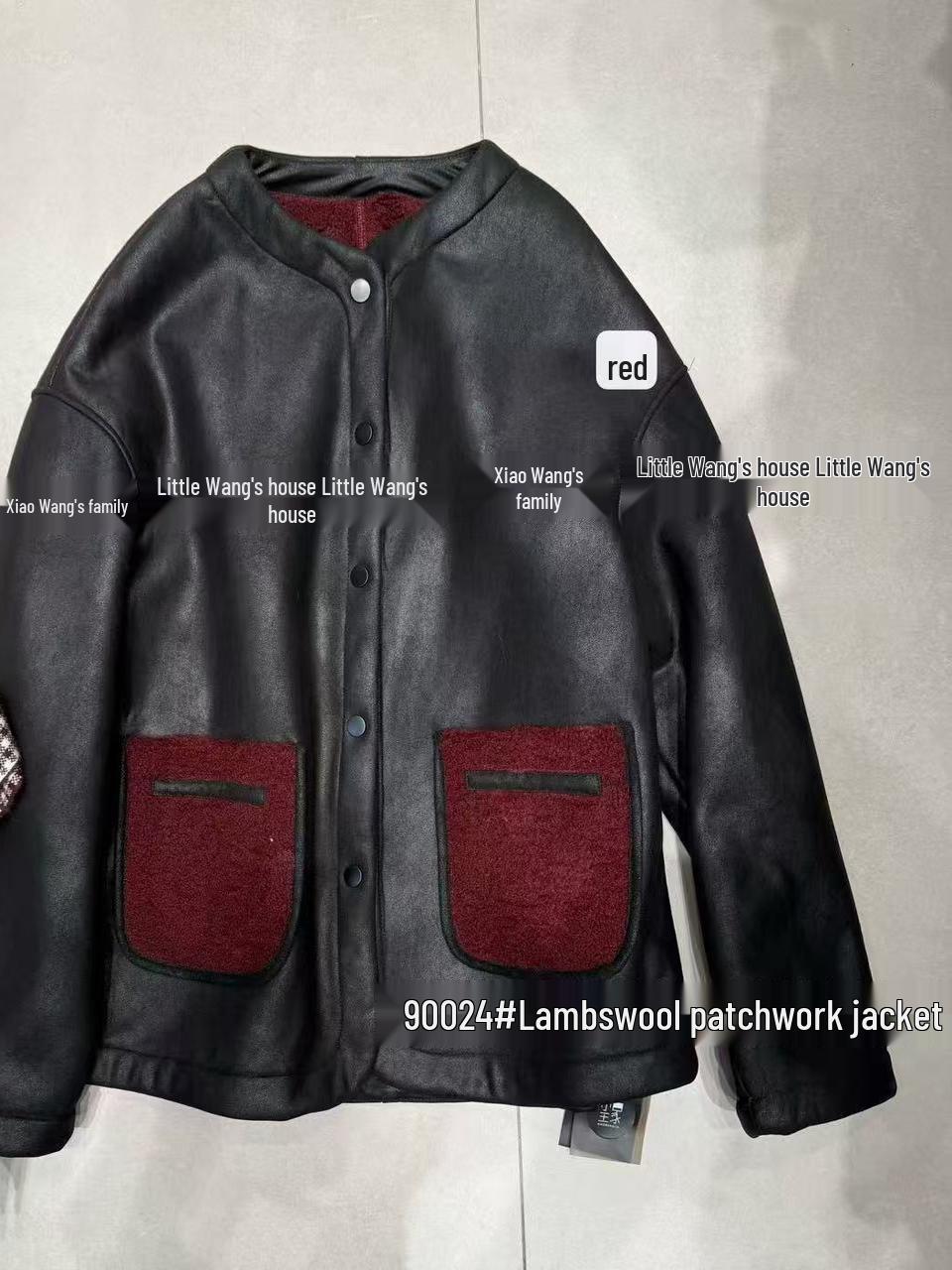 

Xiao Wang s Plus Size Korean-Style Winter Suede Jacket One Size чёрный