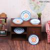 5Pcs 1:12 Simulation White Blue Porcelain Plates Kitchen Decoration Dollhouse Accessories Pretend Play Toy