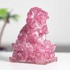 Resin Filled Natural Quartz Lion Figurine With Elegant Home Decor Gift For Adults