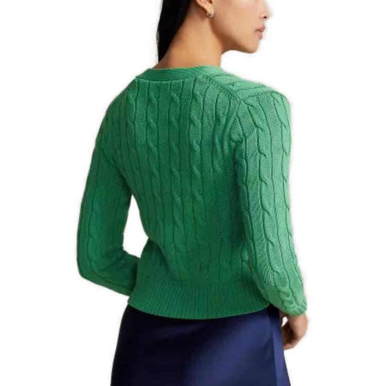 Polo Ralph Lauren Ss23 V-Neck Single-Breasted Knitted Cardigan Women cardigans Green WMPOSWENDW20155-300