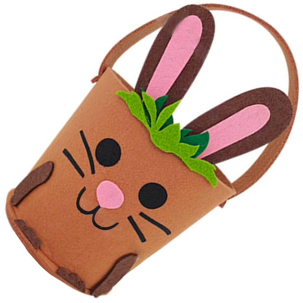 Felt Basket for Kids and Family Holiday Decoration Gift Bag with Carrying Handle Candy Bucket Easters Accessories