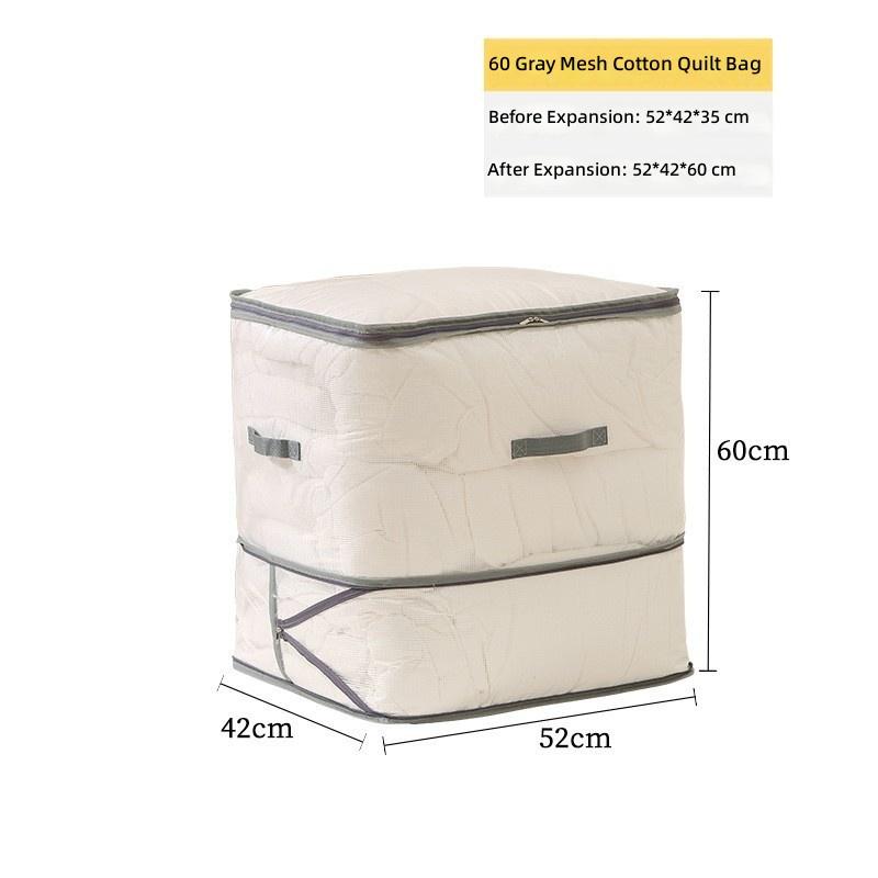 Large Capacity Mesh Storage Bag For Clothes Blankets Down Jackets Cotton Quilts Moisture Proof Dust Proof Organizing Bag