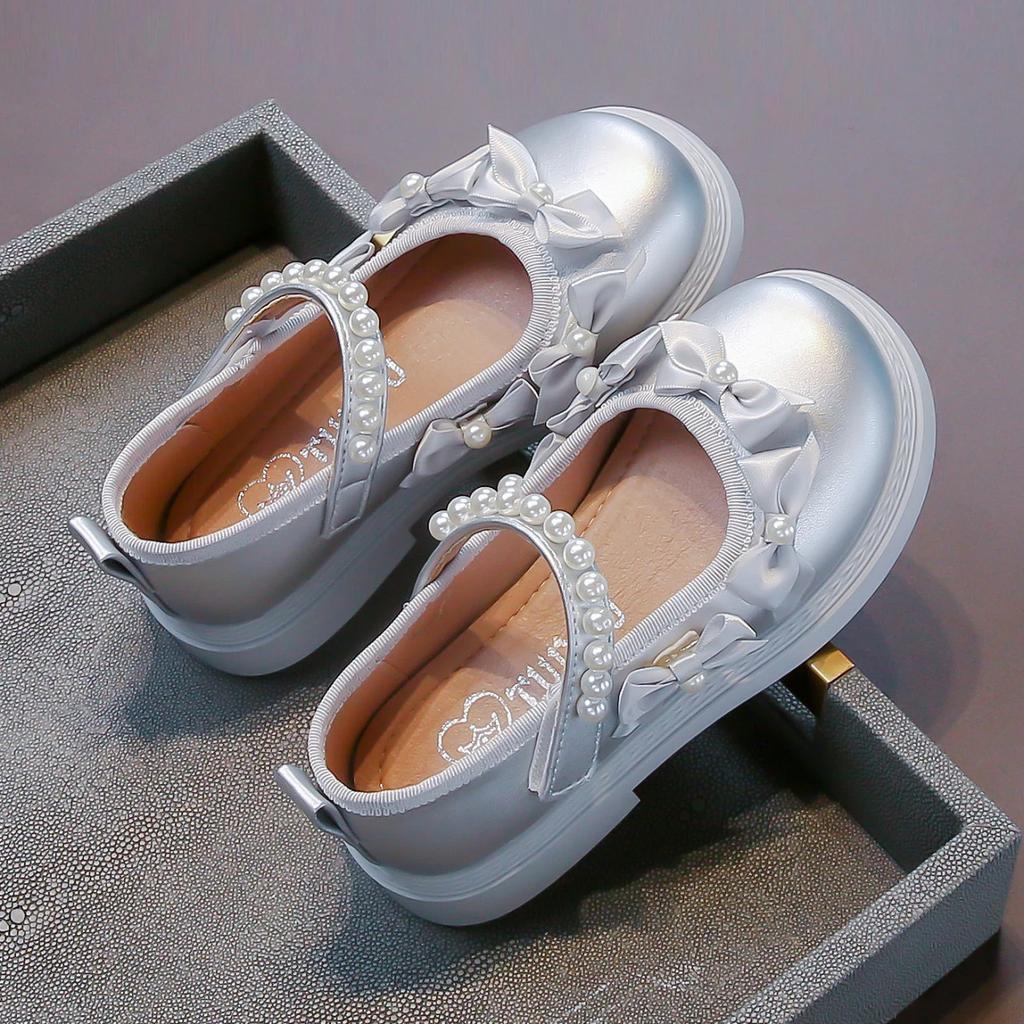2024 Children Leather Shoes for Girls Autumn New Fashion Korean Style Soft Bottom Anti-slippery Princess Elegant Versatile Flats