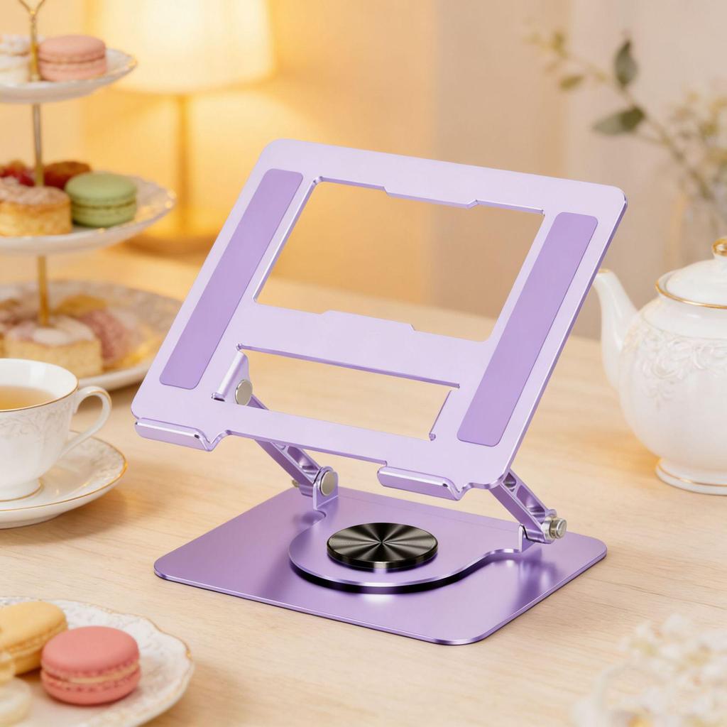 Adjustable Rotating Laptop Stand with Cooling Base