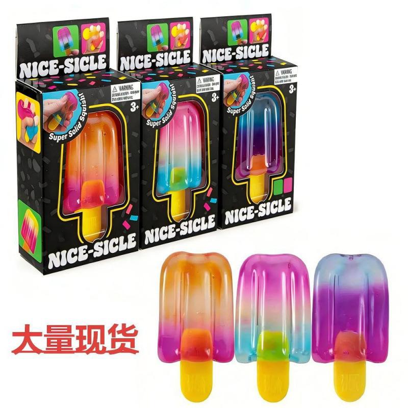 Icecreamsquishy Ice Cream Pinch Le Tpr Popsicle Decompression Transparent Toy opp bag packaging*2pcs