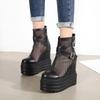 Fashion Lady Fashion High Height Increase Summer Boots Summer Platform Boots Women Breathable Genuine Leather Shoes Woman
