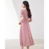 French Style Pleated Puff Sleeve Midi Dress