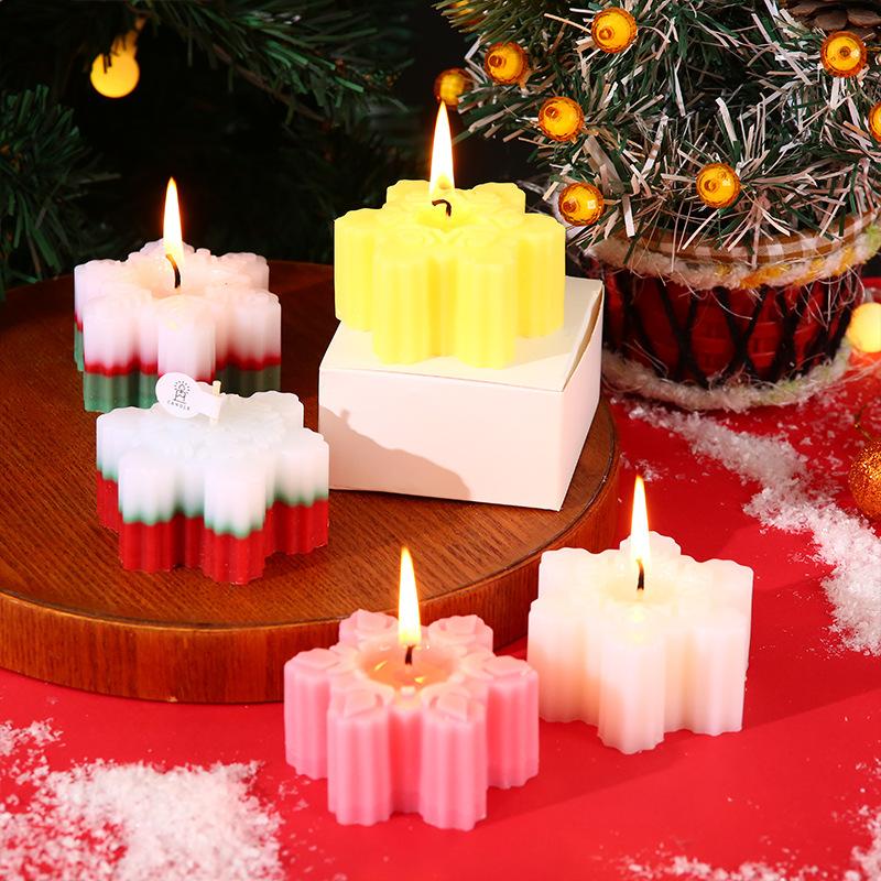 Christmas Snowflake Aroma Candle Creative Shape Fragrance Candle Souvenir Home Decoration Gift