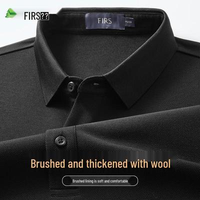 Men's Wool Blend Long Sleeve Polo Shirt
