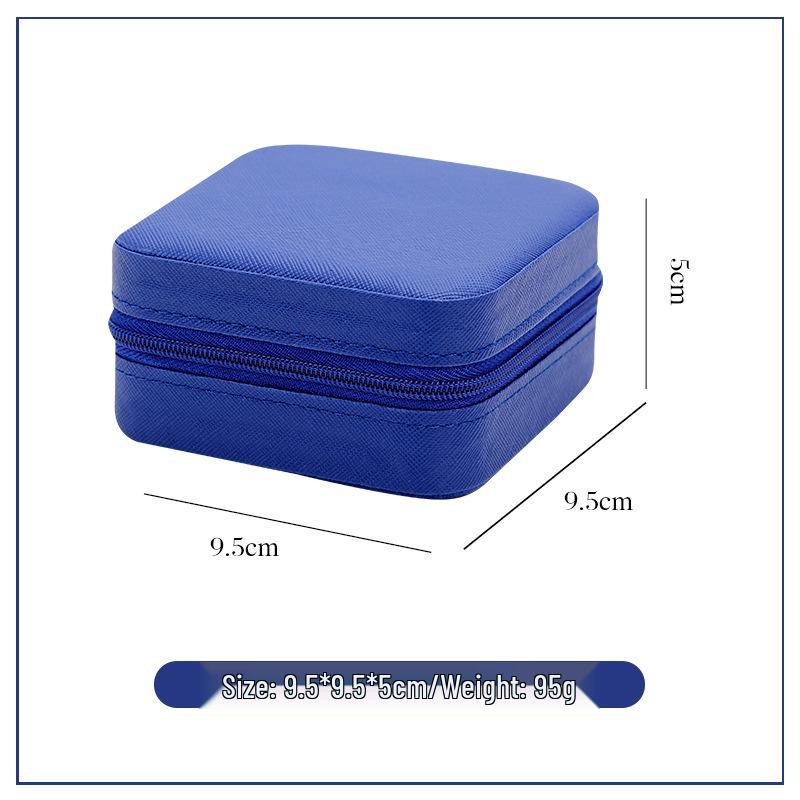 

Бархатная шкатулка для драгоценностей на молнии: Портативное хранилище для ожерелий, браслетов, колец и серег Single