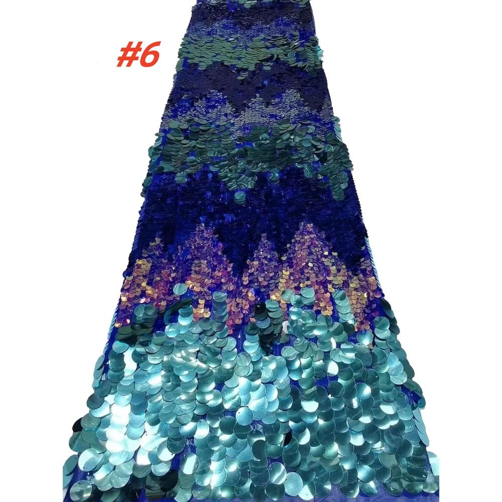 

Multi Color Gradient Big Sequin Mesh Fabric for Diy Sewing Dress 2026 Fashion Clothing Designer Fabrics Cloth Material Wholesale 5 yards&120cm