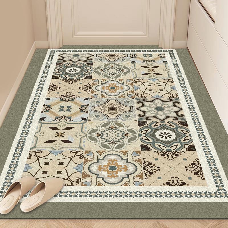 Retro American Non-Slip Wear-Resistant Leather Entrance Mat