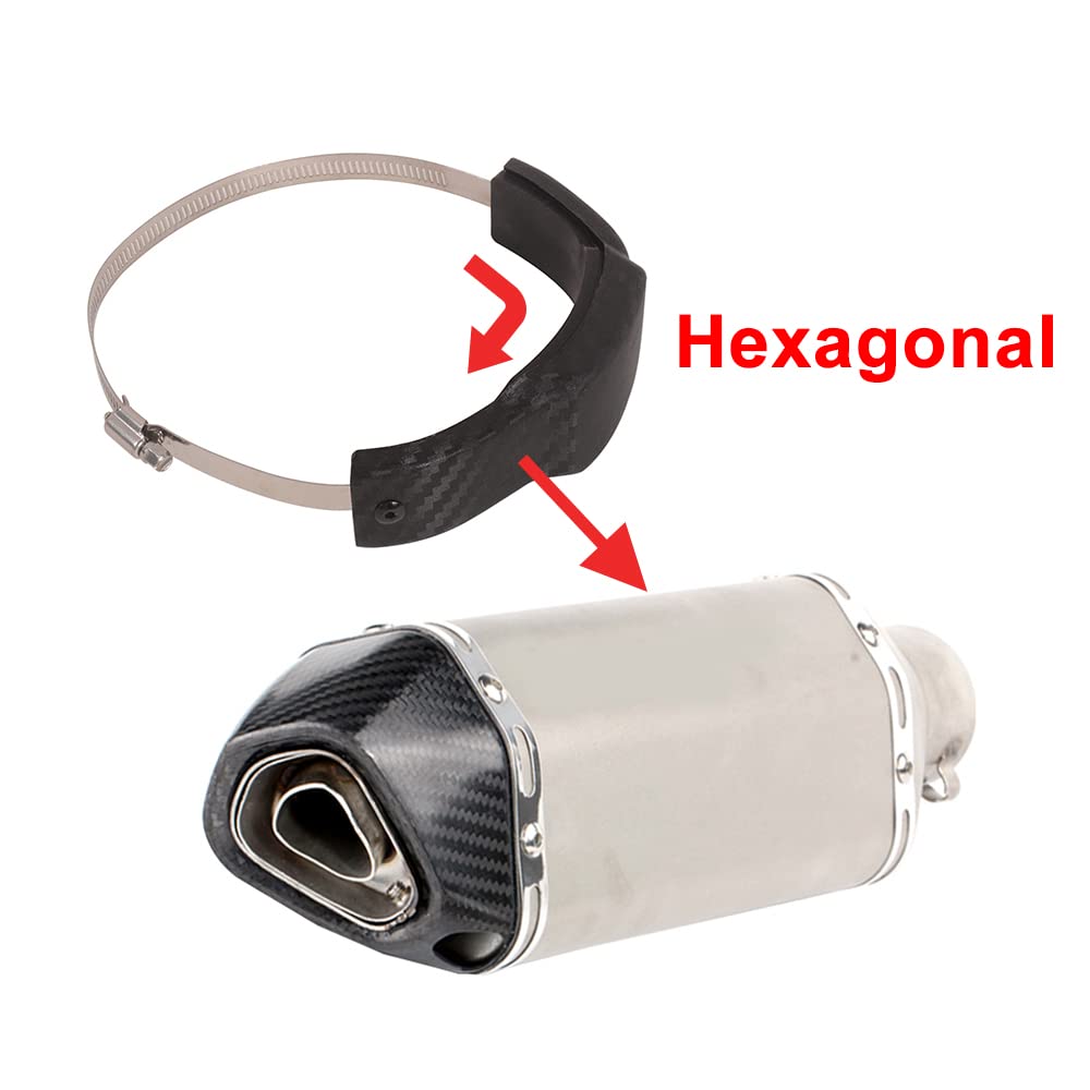MOTO4U Motorcycle Universal Hexagon Muffler Slider Muffler Guard Muffler Heat Exhaust Slider Protector Heat Guard Muffler Protector Black
