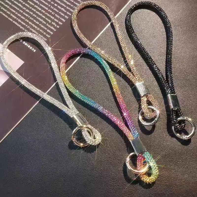 Luxury Mobile Phone  Wrist Straps Glitter  Phone Lanyard Keychain Hanging Anti-Lost Rope