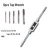 Eight-Piece Hand Tap and Threading Wrench Set with Full Threading Reamers