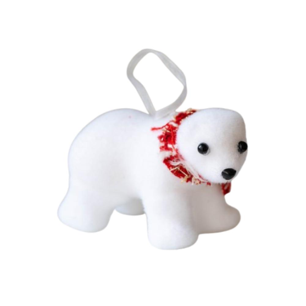 2pcs Cute Christmas Bear Pendant Mini Simulated Polar Bear  New Year Festival Gifts