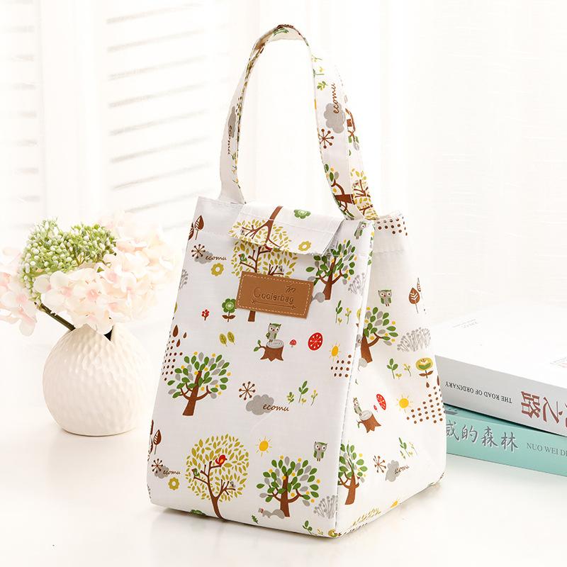 ins portable thermal insulation bag-border printing lunch bag ice bag thermal insulation bag thickened lunch lunch bag commuting