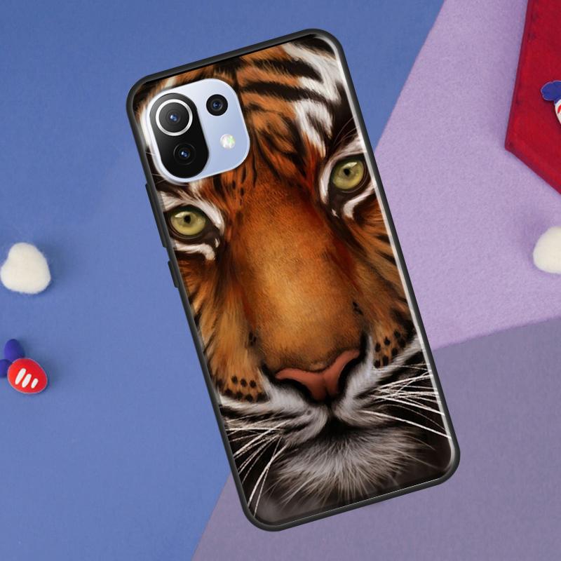 Lion Tiger Face Cover For Xiaomi 14 Ultra 13 11T 12T 13T 14T Pro POCO X7 X6 Pro X3 X5 F3 F5 M6 F6 Pro Case