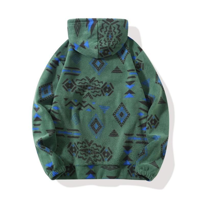 Men's Hooded Drawstring Pattern Long Sleeve Sweatshirt.