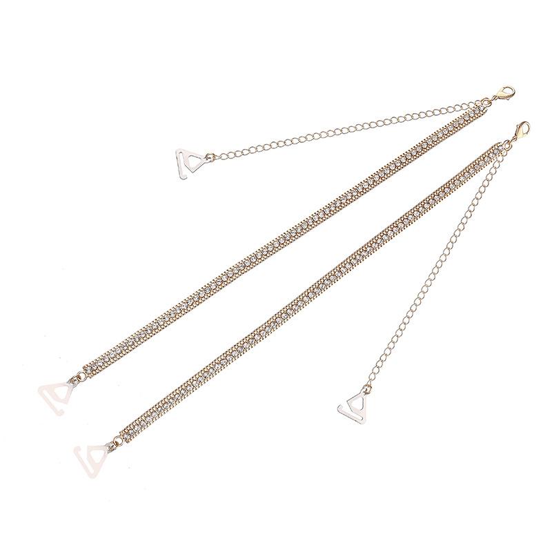 Anti-exposure off-shoulder bra with shoulder strap and neck strap, invisible anti-slip shoulder strap with rhinestone bra strap