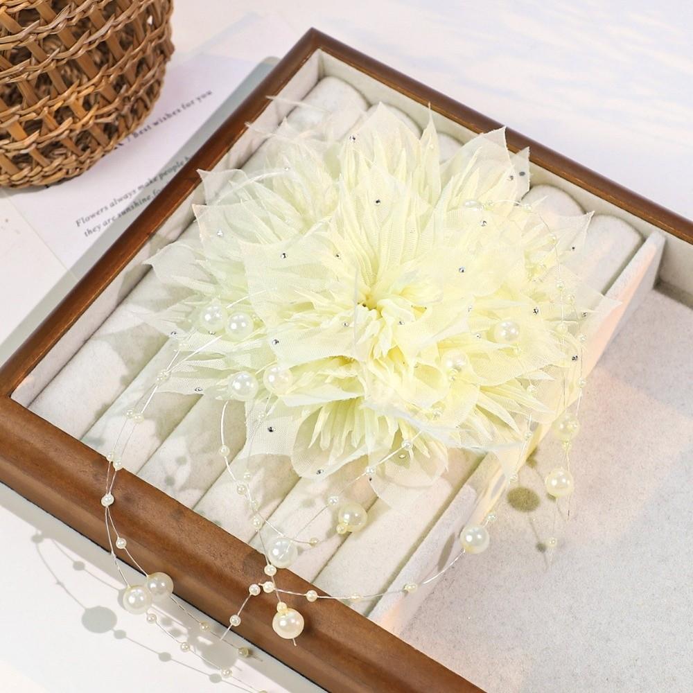 

Fashion Pearl 3D Organza Flower Patch Hand-made Multi-layer Studded Patch Handmade Flower DIY Sewing Decals DIY Crafts жёлтый