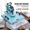 Heat Press Machine 15x15 In 5 In 1 with 30oz Tumbler Press T-Shirts Green
