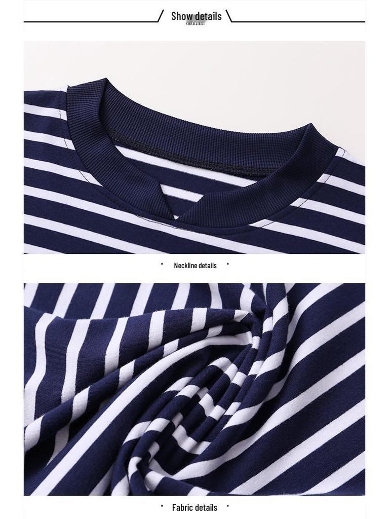 2024 Summer V-neck Korean Style Loose Fit Short Sleeve T-shirt for Women