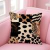Leopard Tiger Giraffe Zebra Cushion Cover Short Plush Soft DoubleSided Printing Pillow Case Cozy Sofa Bedroom Home Decor Gift