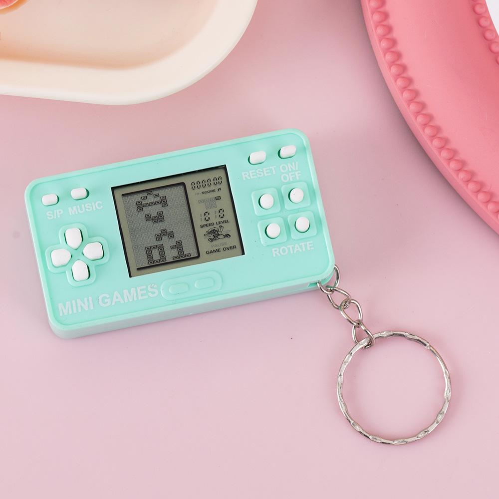 Mini Transparent Tetris Game Keychain - Classic Nostalgic Toy for Students