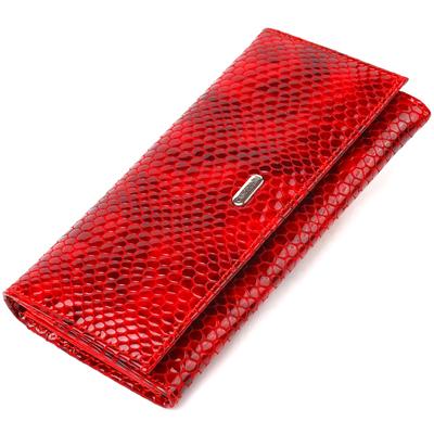 Excellent Women's Wallet Made of Genuine Patent Leather with Snake Embossing CANPELLINI Wallet 21655 Red