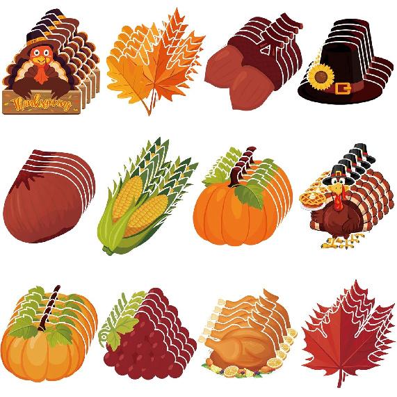 Pajean 60 Pcs Thanksgiving Maple Leaf Decorations Boho Fall Leaves Paper Cutouts Boho Autumn Bulletin Board Decor for Classroom Office Fall
