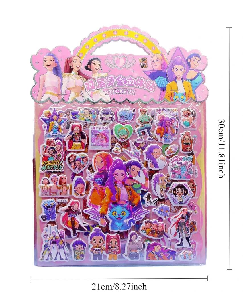 2025 @ 1PCS Kpop Demon Hunters Stickers for Kids Waterproof DIY Bike Laptop Laptop Refrigerator  Double Layered 3D Sticker Gift