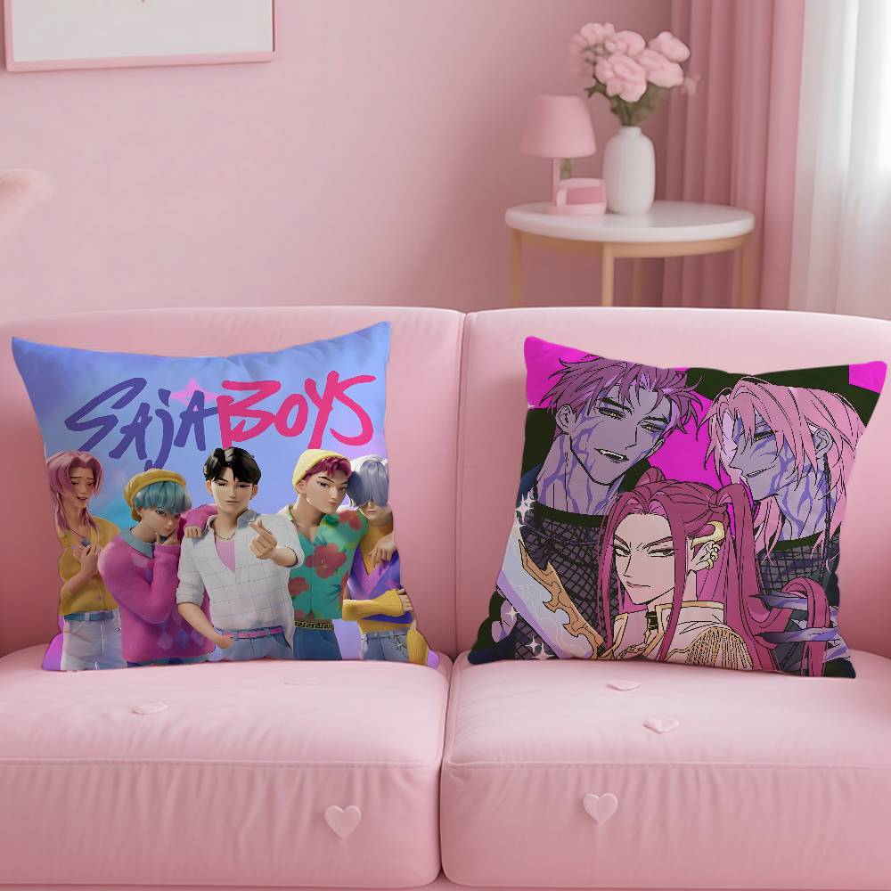 KPop S-Saja B-Boys Pillow Case Pattern Printing Pillowcase Living Room Sofa Cushion Cover Bedroom Room Decor