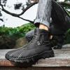 Men’s  Rubber Boots & Galoshes Hiking Boots Khaki Casual Retro Men’s Outdoor Wide Shoes Boots Plus Size Anti Slip