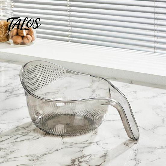 Tigela de Lavagem de Grau Alimentício Multiuso para Arroz, com Alça Ergonômica, Cesta Coadeira Lavadora Resistente de PP, para Limpeza de Frutas e Verduras
