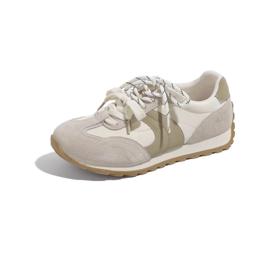 Ruoji 2025 new color matching German training shoes women's platform comfortable jogging sports casual shoes versatile waffle Forrest Gump shoes