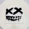 Elastic Jacquard Woolen Hat Halloween Black White Pullover Cap Personality Y2K Knitted Hat  Gifts