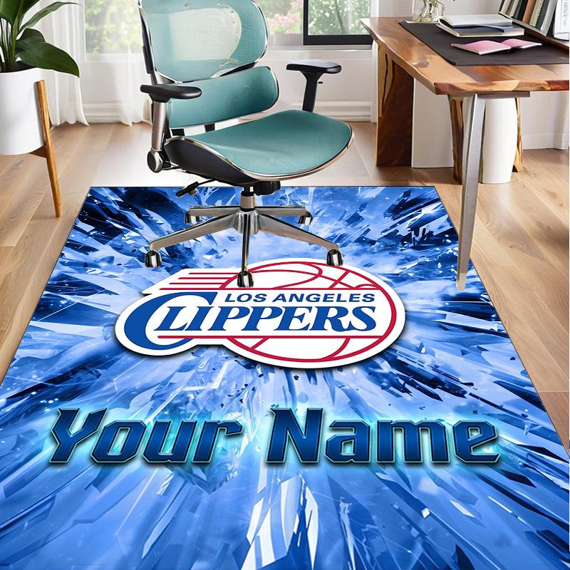 Custom Name Rug LA Clippers Basketball Art Area Rug Suitable for Indoor And Outdoor,Carpets for Homes, Offices,Living Rooms,Home Decor,Christmas Gift