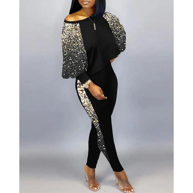 

Весна и Осень Новая футболка с круглым вырезом, леопардовым принтом и клеткой, с длинным рукавом, брюки, повседневный спортивный костюм-двойка для утренней пробежки Color 9 3XL