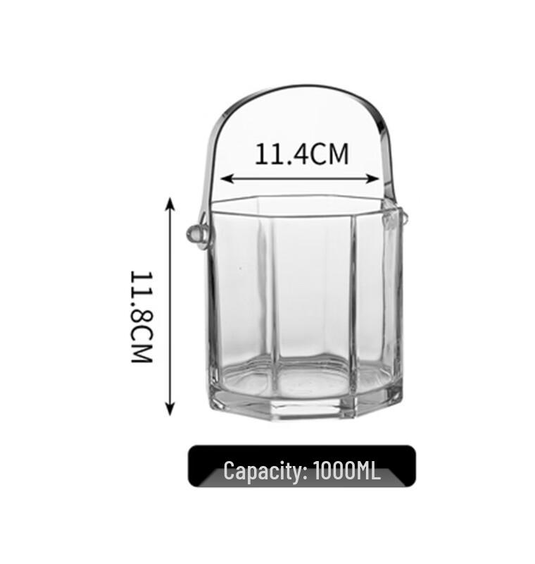 ZISIZ Crystal Glass Portable Champagne Ice Bucket