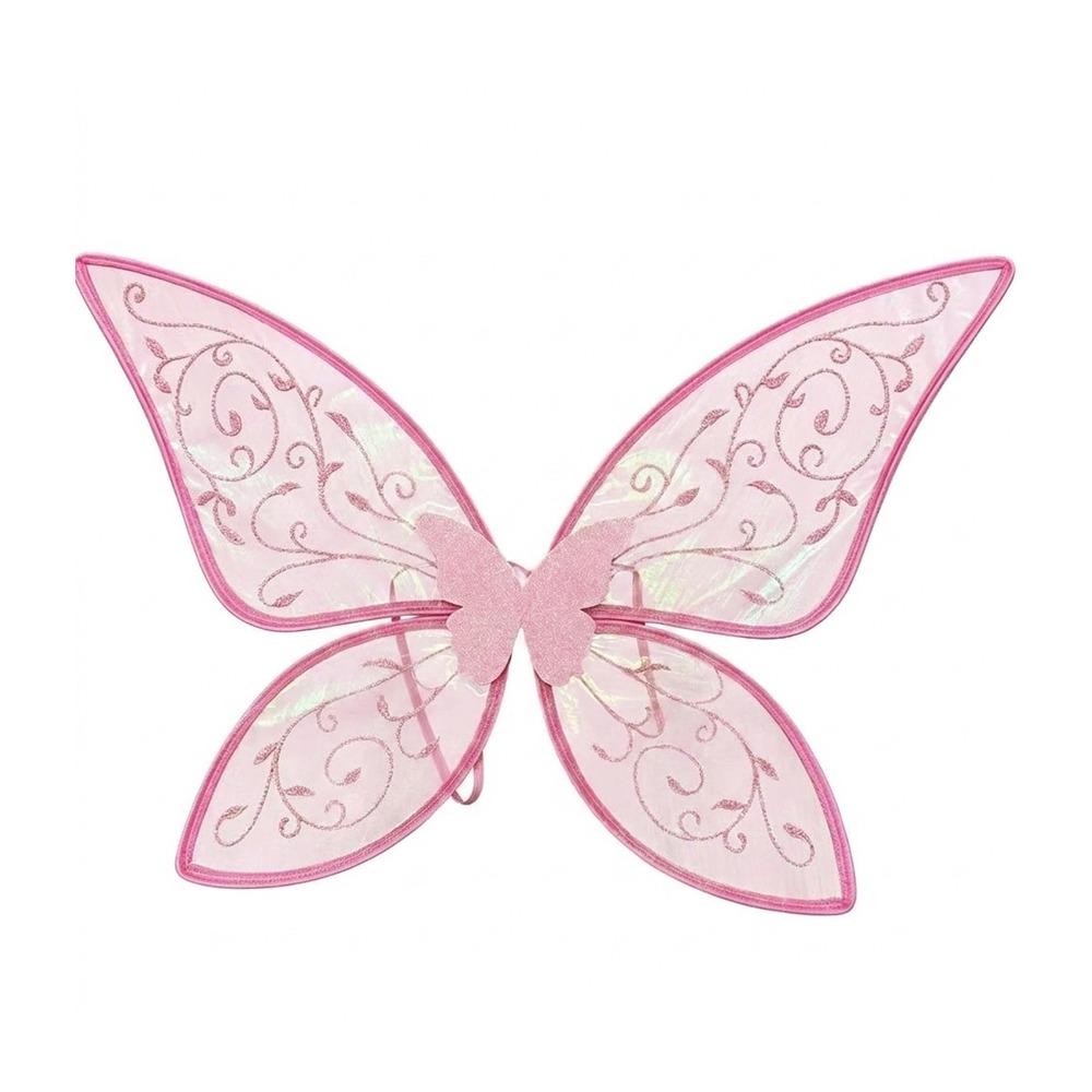 Organza Butterfly Princess Wings Sparkle Cosplay Elf Wings Costume Wings  Halloween Party розовый