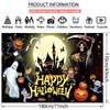 2D Happy Halloween Backdrop with Grim Reaper and Pumpkins Photography Banner