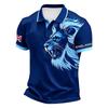 Men's Classic Polo Shirt with England Football Print Short Sleeve Button Collar Casual Fit Football Apparel for Fans